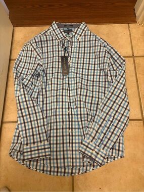 Mason James Blue Plaid Men's Button-Down Shirt